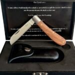 ENLAN Biltong-Pro Knife With Leather Sheath & Wooden Box