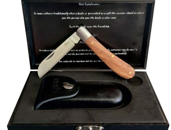 ENLAN Biltong-Pro Knife With Leather Sheath & Wooden Box